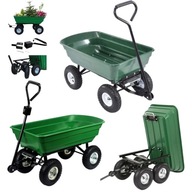 WÓZEK TRANSPORTOWY OGRODOWY DO OGRODU TACZKA DUŻA PRZYCZEPKA 300KG ZIELONA
