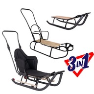 METALOWE SANKI Z UCHWYTEM PPHU WOCHAL Z PCHACZEM MATERAC DLA DZIECI NA ZIME