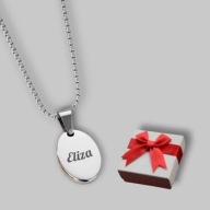 Naszyjnik owal 3mm - grawer gratis - napis - prezent