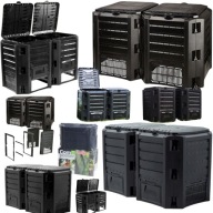 KOMPOSTOWNIK MODUŁOWY DUŻY EKOBAT IKSM-800C 800L 2 KOMORY CZARNY