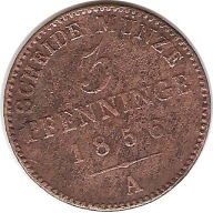 Królestwo Prus 3 Pfenninge 1856 Fryderyk Wilhelm VI
