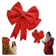 Świąteczna kokarda duża na drzwi kominek szafę ozdoba prezent niespodzianka