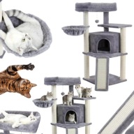 DRAPAK LEGOWISKO DOMEK DLA KOTA DUŻY WYSOKI SŁUPEK SZARY + ZABAWKA PETJET