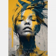 Kobieta portret głowa abstrakcja farba obraz na płótnie 58x85 do salonu art