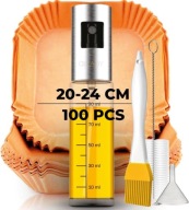 Papier do frytkownicy powietrznej 100 szt. + spray oleju 20–24 cm