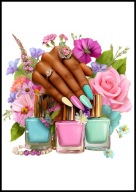 A2 PLAKAT DO SALONU MANICURE URODY, PLAKAT DLA KOSMETYCZKI PAZNOKCIE LAKIER