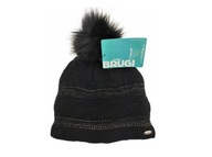 BRUGI CZAPKA SPORTOWA CZARNA SREBRNA NITKA POLAR 4F POMPON NOWA ZIMA 2025