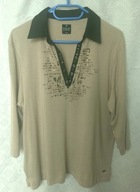 BLUZKA DAMSKA TIGI BEŻOWA Z CZARNYM 46-48-50