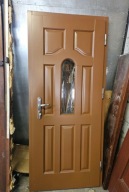 DRZWI Zewnętrzne Drewniane Sosnowe Wejściowe 87x196cm Odnowione