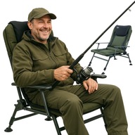 Fotel wędkarski Anaconda Visitor zielone krzesełko karpiowe dla wędkarzy