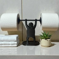 Stojak Uchwyt na Papier Toaletowy SIŁACZ Strongman Czarny Prezent Gadżet