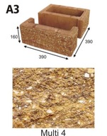 Pustak łupany Combet A1 39x39x16 Multi 4