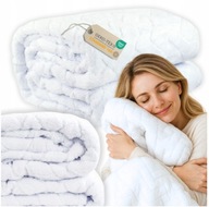 KOC PLED 200×220 CM PLED NARZUTA 340G/M² BIAŁA TŁOCZONA JODEŁKA MORE&DECO