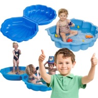 HIT PIASKOWNICA DUŻA XXL BASEN 2W1 MUSZELKA ZAMYKANA, DWUCZĘŚCIOWA