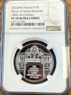 10 zł 100 rocznica powrotu części Górnego Śląska do Polski 2022 NGC PF70