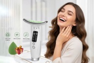 Masażer do twarzy i szyi EMS LED Lifting 45°C +GĄBKA
