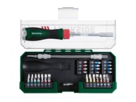 Zestaw bitów z grzechotką Parkside 43 el. 23 cm grzechotka wkrętak bity