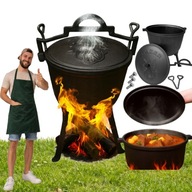 KOCIOŁEK ŻELIWNY GARNEK MYŚLIWSKI WĘGIERSKI NA ZUPĘ 8L OGNISKO GRILL