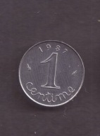 Francja - 1 Centime 1987 rok