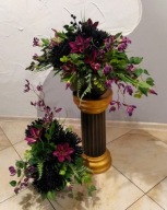 STROIK na grób cmentarz KOMPOZYCJA KWIATOWA na płytę nagrobną+BUKIET