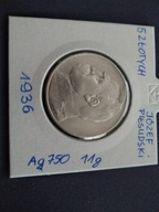Moneta 5 złotych Piłsudski 1936, ładny stan, srebro (134)