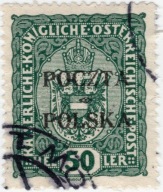 Fi 41 kasowany B-1, krakowski 50 halerzy, gwar. Puchała