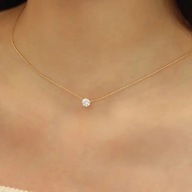 NASZYJNIK 18 k pozłacany stal nierdzewna sześciokątna cyrkonia złoconymoda