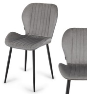 Krzesło tapicerowane MONTI Velvet Grey styl glamour komfort w Twoim wnętrzu