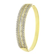 78446 BRANSOLETKA 14K POZŁACANA 60/11 MM sztywna bangle z cyrkoniami