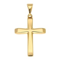 86978 Zawieszka stal chirurgiczna 316L pozłacana 18k krzyżyk