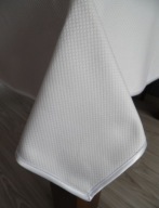 Obrus biały bawełna satynowa, żakardowy, 120x160 cm Kostka