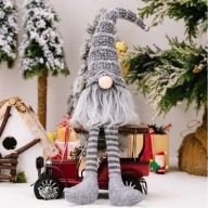 KRASNAL ŚWIĄTECZNY BOŻE NARODZENIE WYCIĄGANE NOGI Z PLUSZU