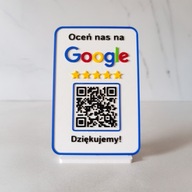Stojak z kodem QR Oceń nas na Google tabliczka personalizowana druk 3D