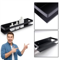 PÓŁKA ŁAZIENKOWA WISZĄCA ŚCIENNA METALOWA POD PRYSZNIC CZARNY MAT 30CM