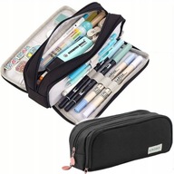 PIÓRNIK SZKOLNY TRZYKOMOROWY CZARNY NA KREDKI MAZAKI PRZYBORY