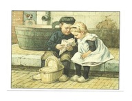 Pocztówka - C. Jetses, Dzieci i smakołyki z rożka ...