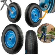 KOŁO DO TACZKI PEŁNE POMPOWANE POLSKIE GUMOWE KÓŁKO 400-8 4 80/4 00-8 39CM