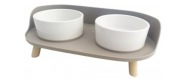 MISKA ZSTAW MISEK NA STOJAKU DLA PSA KOTA CERAMICZNE