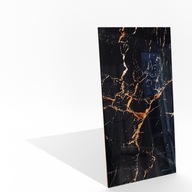 CZARNY GRES POLEROWANY 120x60 z żyłami złota i miedzi – elegancja marmuru