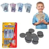 ZABAWKOWE PIENIĄDZE PLAY MONEY MONETY I BANKNOTY ZABAWKI PREZENT ŚWIĘTA