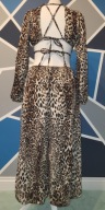 Sukienka damska panterka gołe plecy