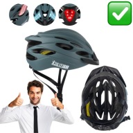 KASK ROWEROWY MOCNY MĘSKI I DAMSKI MTB RAPID Z LAMPKĄ WYTRZYMAŁY 58-61 CM