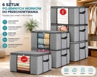 6X TORBA DO PRZECHOWYWANIA UBRAŃ ORGANIZER PUDEŁKA DO SZAFY POJEMNIKI 84L