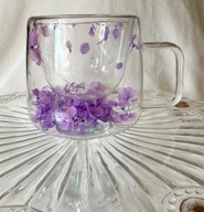 SZKLANKA TERMICZNA KUBEK 3D SUSZONE KWIATY PODWÓJNE DNO KOLOROWY KWIATKI