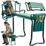 KLĘCZNIK OGRODOWY 3W1 KRZESŁO TABORET SKŁADANY MOCNY DO OGRODU 150 KG