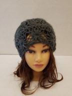 INDJSKA WEŁNIANA CZAPKA KORONKOWA CZAPECZKA INDJSKA