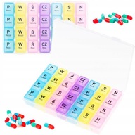 PUDEŁKO KASETKA ORGANIZER NA LEKI TABLETKI DAWKOWANIE 7 DNI