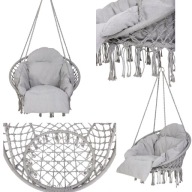 FOTEL WISZĄCY OGRODOWY BOCIANIE GNIAZDO HAMAK Z PODUSZKĄ HUŚTAWKA WYGODNY