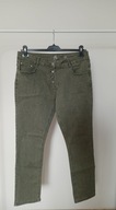 spodnie dżins proste gina benotti slim 44 zielone guziczki ze średnim stan