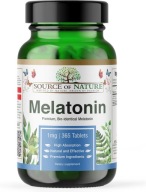 Melatonina 0,5mg 365 Tabletek Sen Jet Lag Vegan Premium Source of Nature